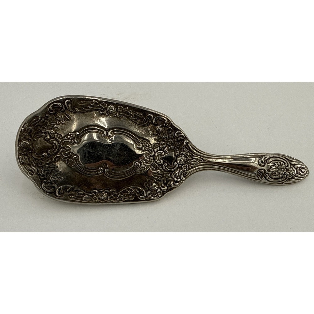 Vintage Silverplate Vanity Hair Brush Dresser Brush Ornate Floral